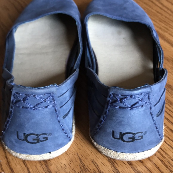 COPY - UGG WOVEN SIDES BLUE FLATS. Size 9 - Picture 3 of 8